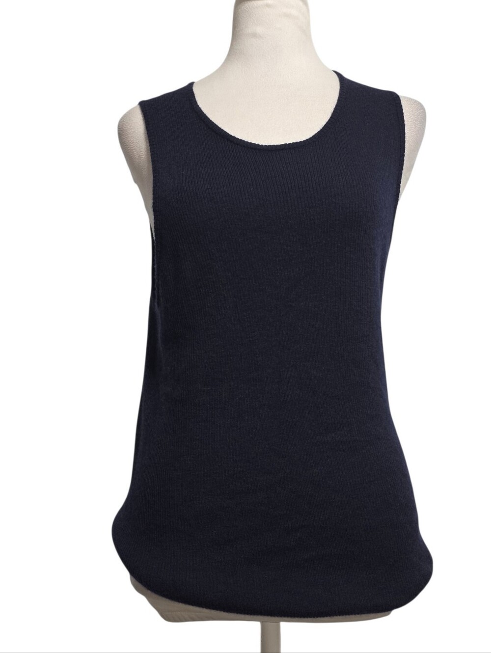 Quince 100% Cashmere Sweater Tank XL Navy Blue Sleeveless Luxury Knit Top